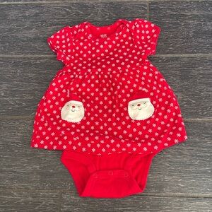 Snowflake/Santa Dress with onesie - 12 month